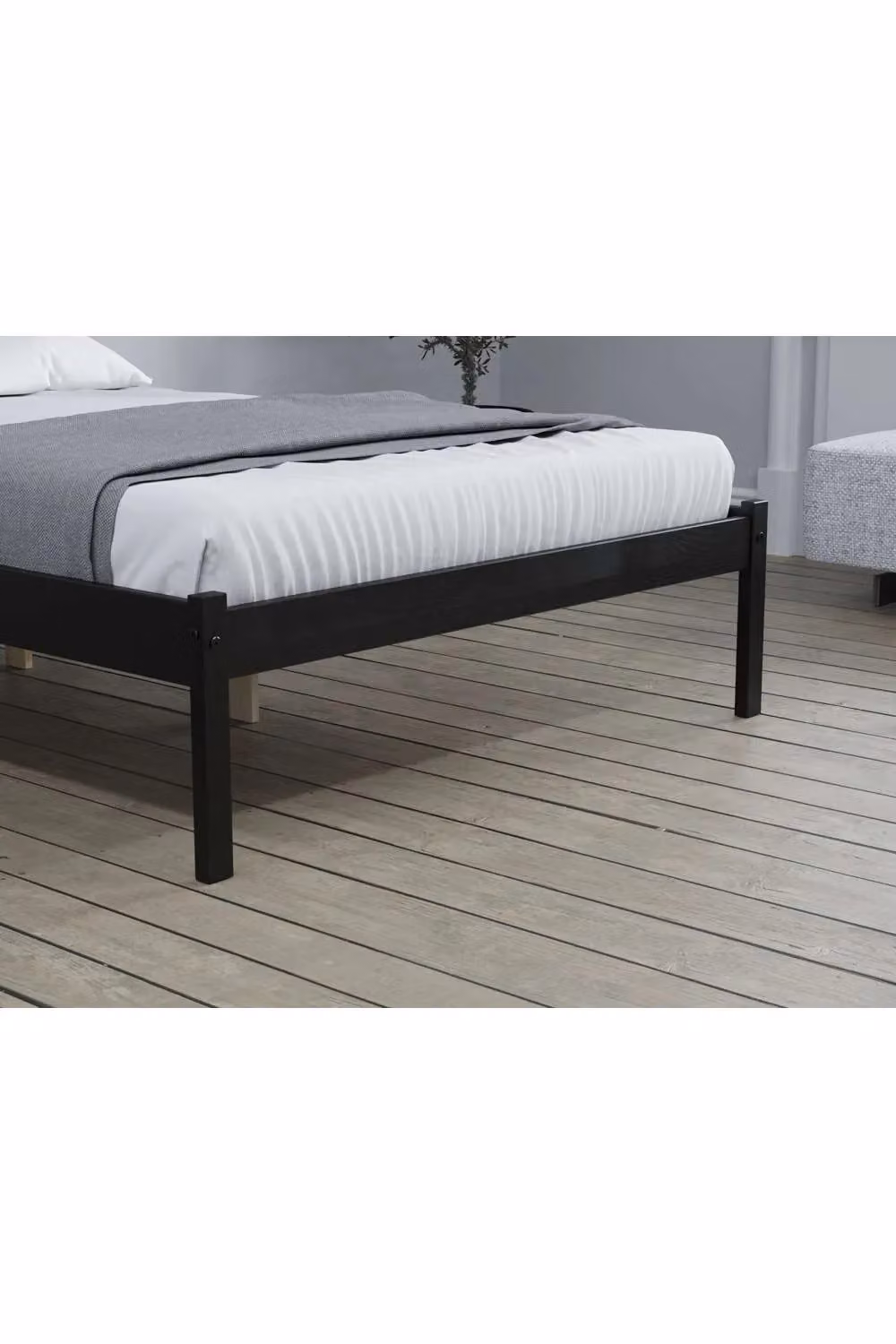 Birlea Luka Single Bed Frame in Black and Brown Solid Pine Wood, W/D/H: 90 x 190 x 85 cm – 5