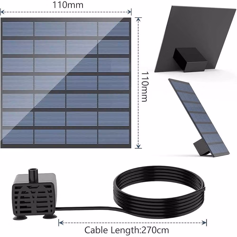 SPETLEK 1.5W Solar Fountain Pump for Garden Ponds, Pools and Aquariums, Black – 4