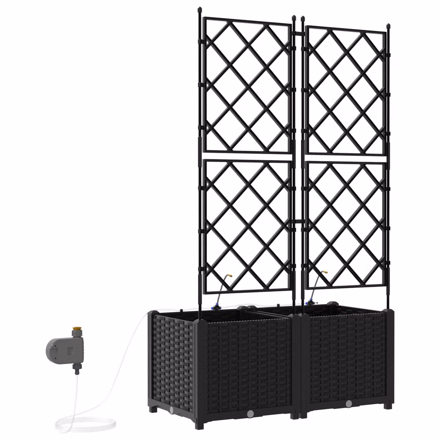 Berkfield Home Garden Planters with Water Irrigation System, 2 Pack, Black – 3