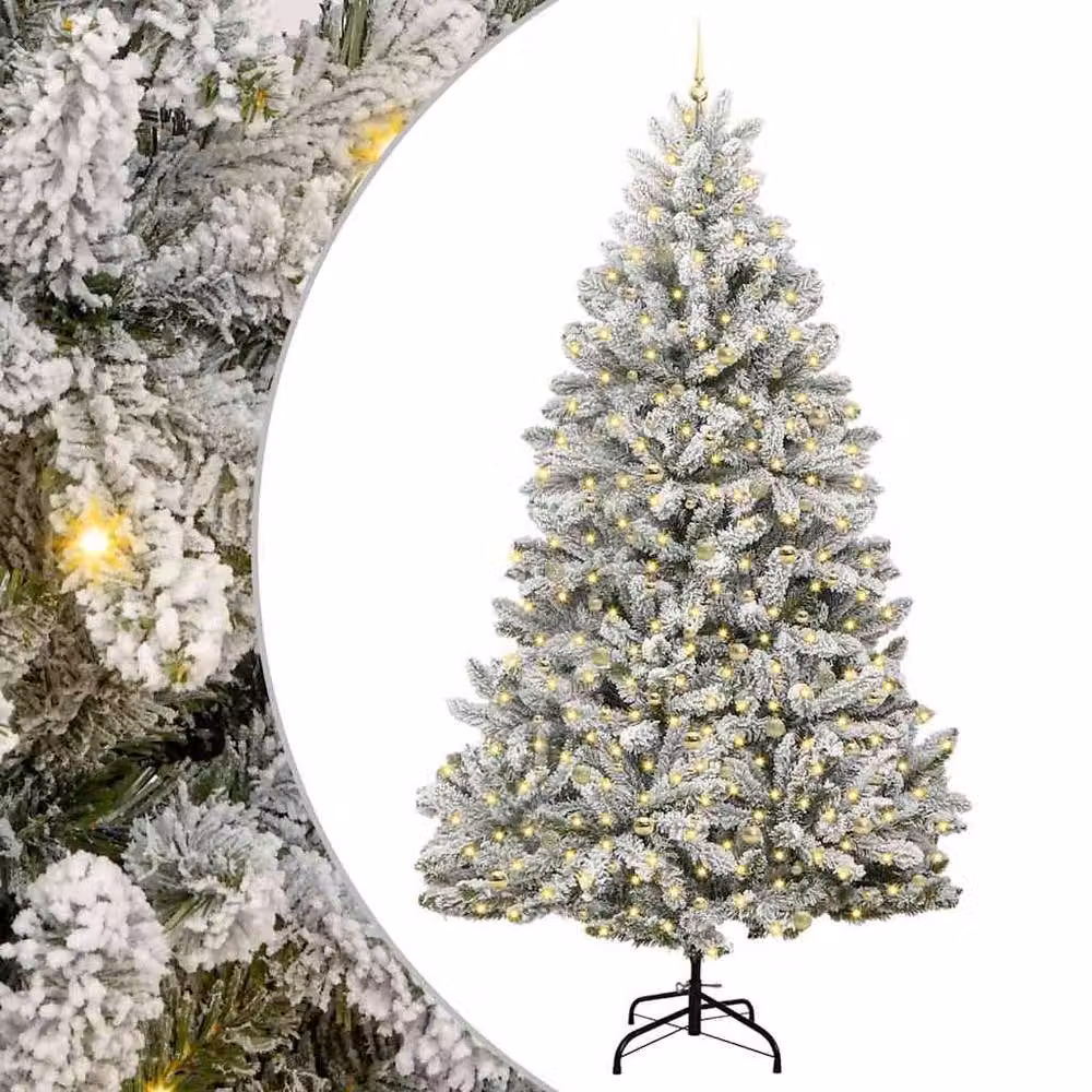 Berkfield Home Artificial Christmas Tree in Green and White, Height: 270 cm – 2