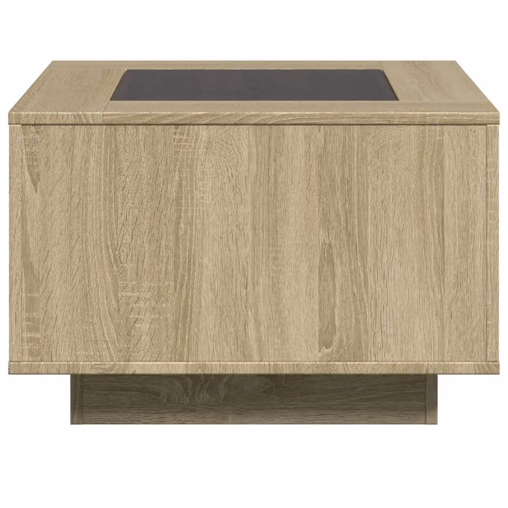Berkfield Home Decorative LED Coffee Table in Sonoma Oak and Light Brown, W/D/H: 60 x 60 x 40 cm – 4