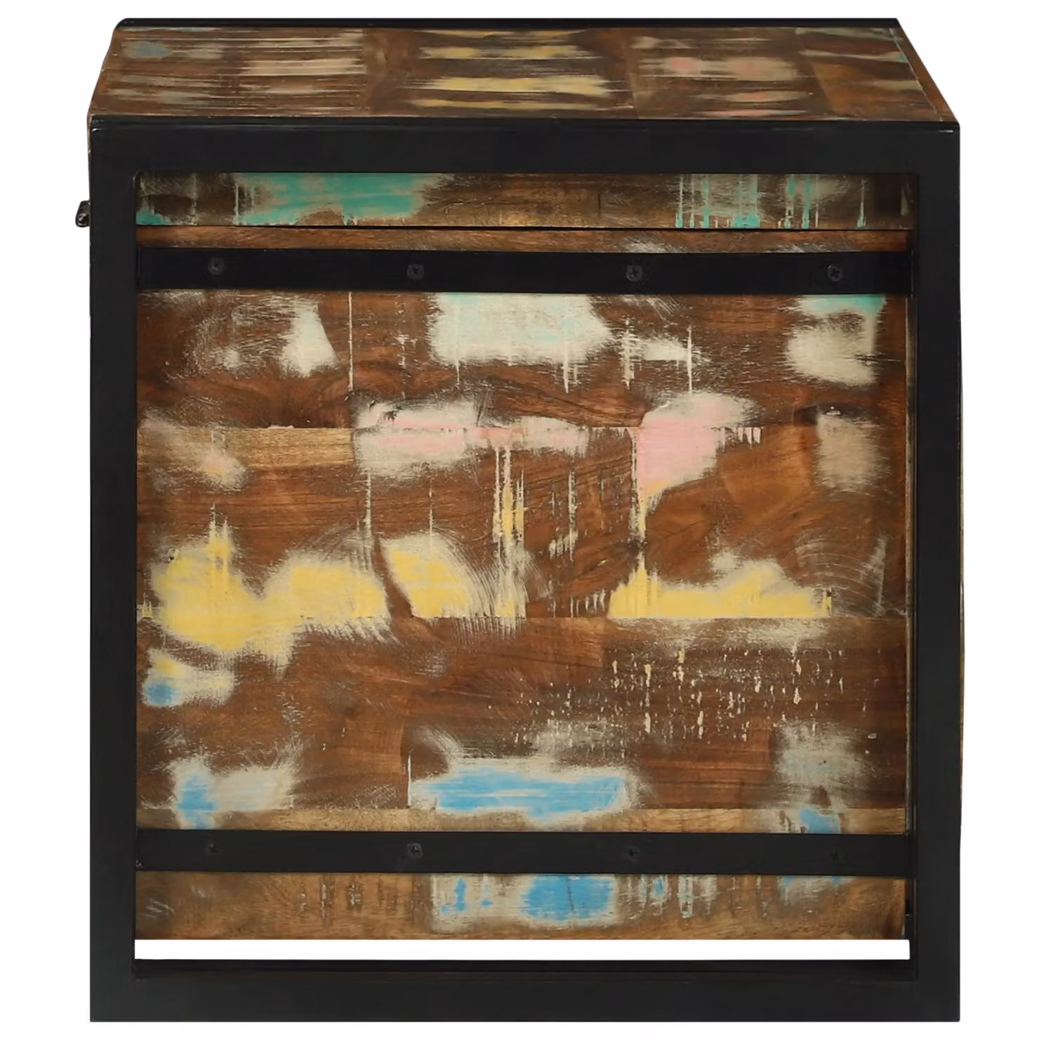 Berkfield Home Vintage Multicolour Storage Box in Solid Reclaimed Wood, W/D/H: 60 x 40 x 41 cm – 5