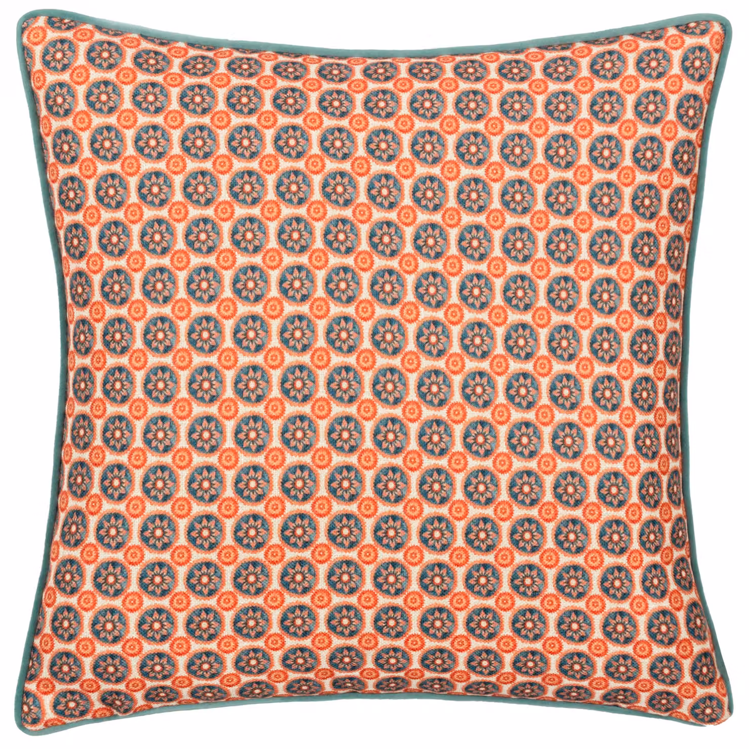 Wylder Tropics Onika Blue Velvet Square Geometric Cushion, W/D/H: 50 x 50 x 50 cm – 2