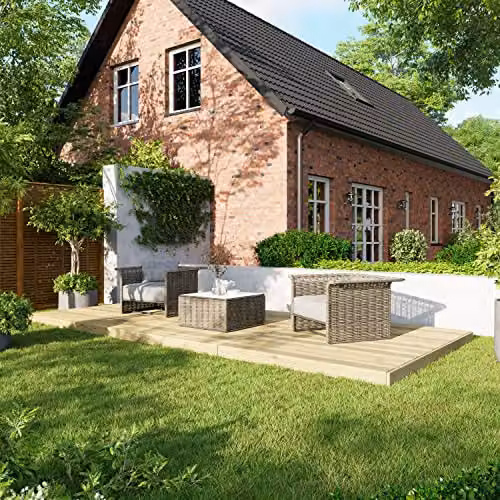 Powersheds Premium Wooden Decking Kit in Brown and Beige