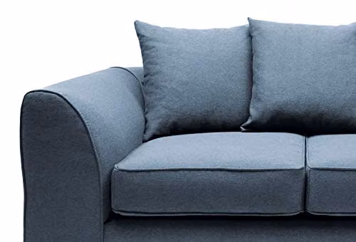 Abakus Direct Darcy 2 Seater Sofa in Teal Brushed Cotton Fabric, W/D/H: 160 x 89 x 90 cm – 4