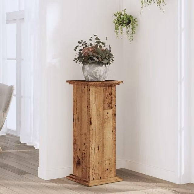 Berkfield Home Modern Plant Stand in Brown Engineered Wood, W/D/H: 33 x 33 x 80 cm – 1