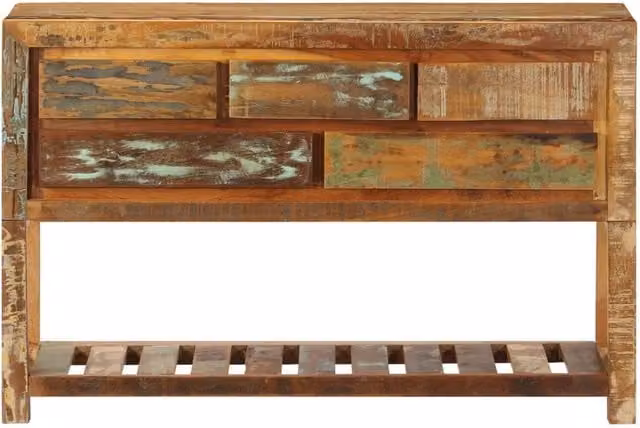 Berkfield Home Rustic Sideboard in Brown Solid Reclaimed Wood, W/D/H: 120 x 30 x 75 cm – 1