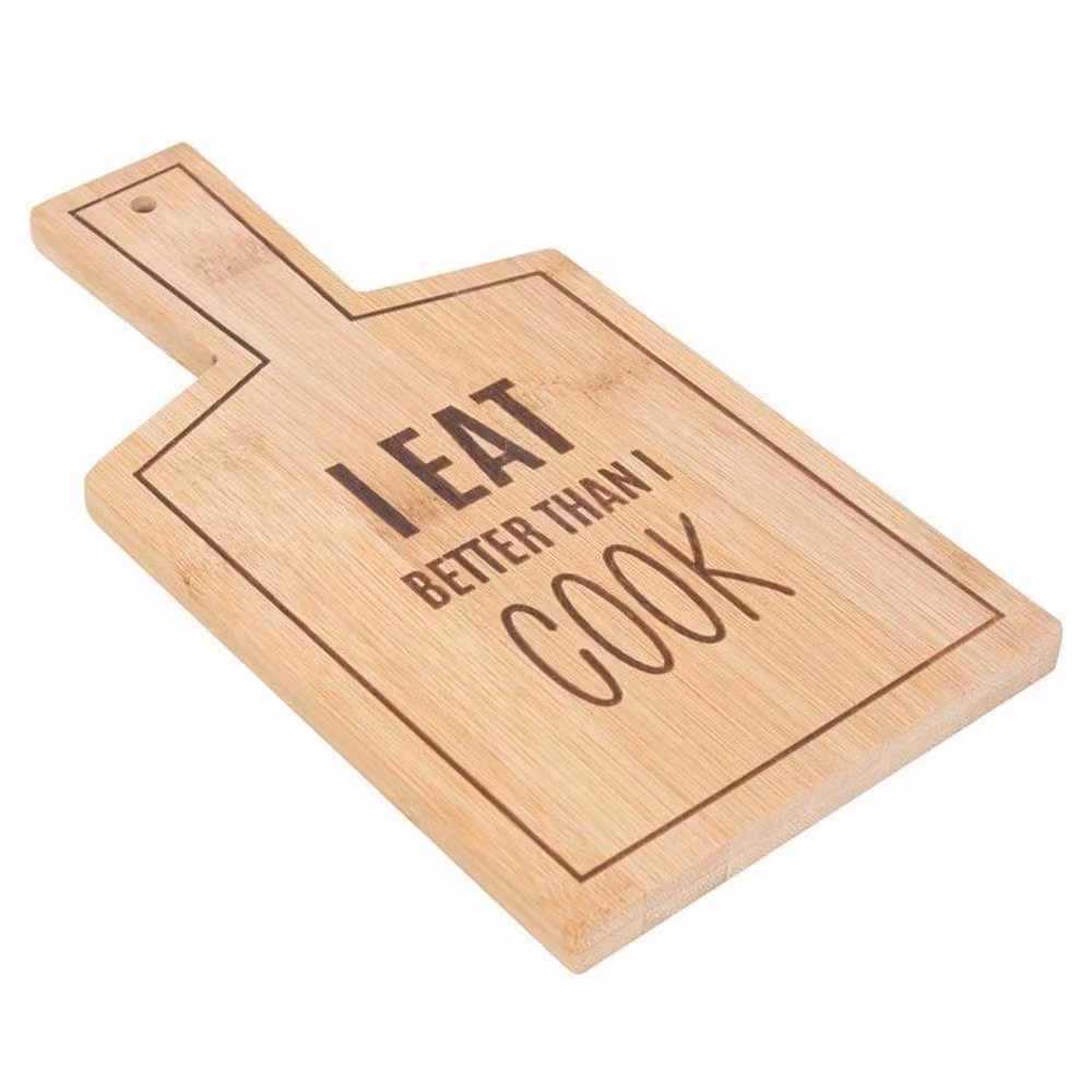 Uniqueful I Eat Better Than I Cook Bamboo Serving Board in Brown – 2