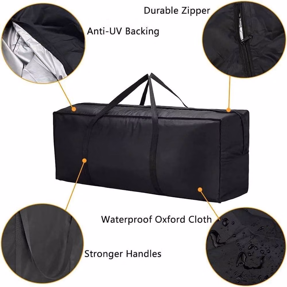 Havendro Heavy Duty Waterproof Zipped Garden Cushion Bag in Black – 3