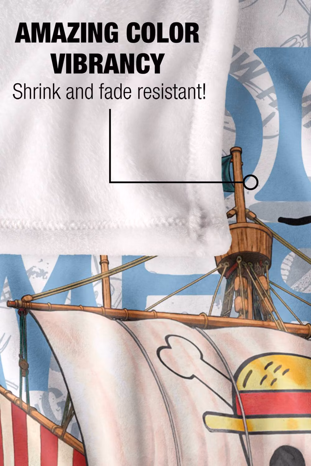 Netflix One Piece Going Merry Adventures Super Soft Fleece Throw Blanket, Multicolour, W: 152 cm, D: 127 cm – 3