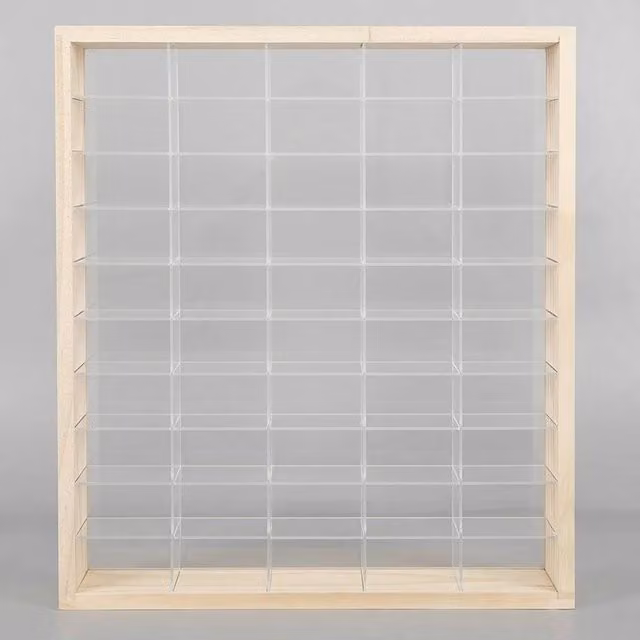 SPETLEK 50 Grid Acrylic Display Case for 1/64 Scale Diecast Car Models in Transparent
