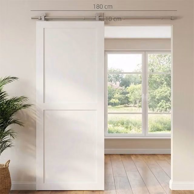 Nordara Heavy Duty 304 Stainless Steel Sliding Door Hardware Kit in Silver