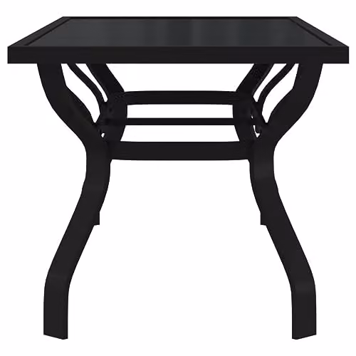 vidaXL Extendable Rectangular Garden Table in Black Powder Coated Steel and Glass, W/D/H: 180 x 80 x 70 cm – 4