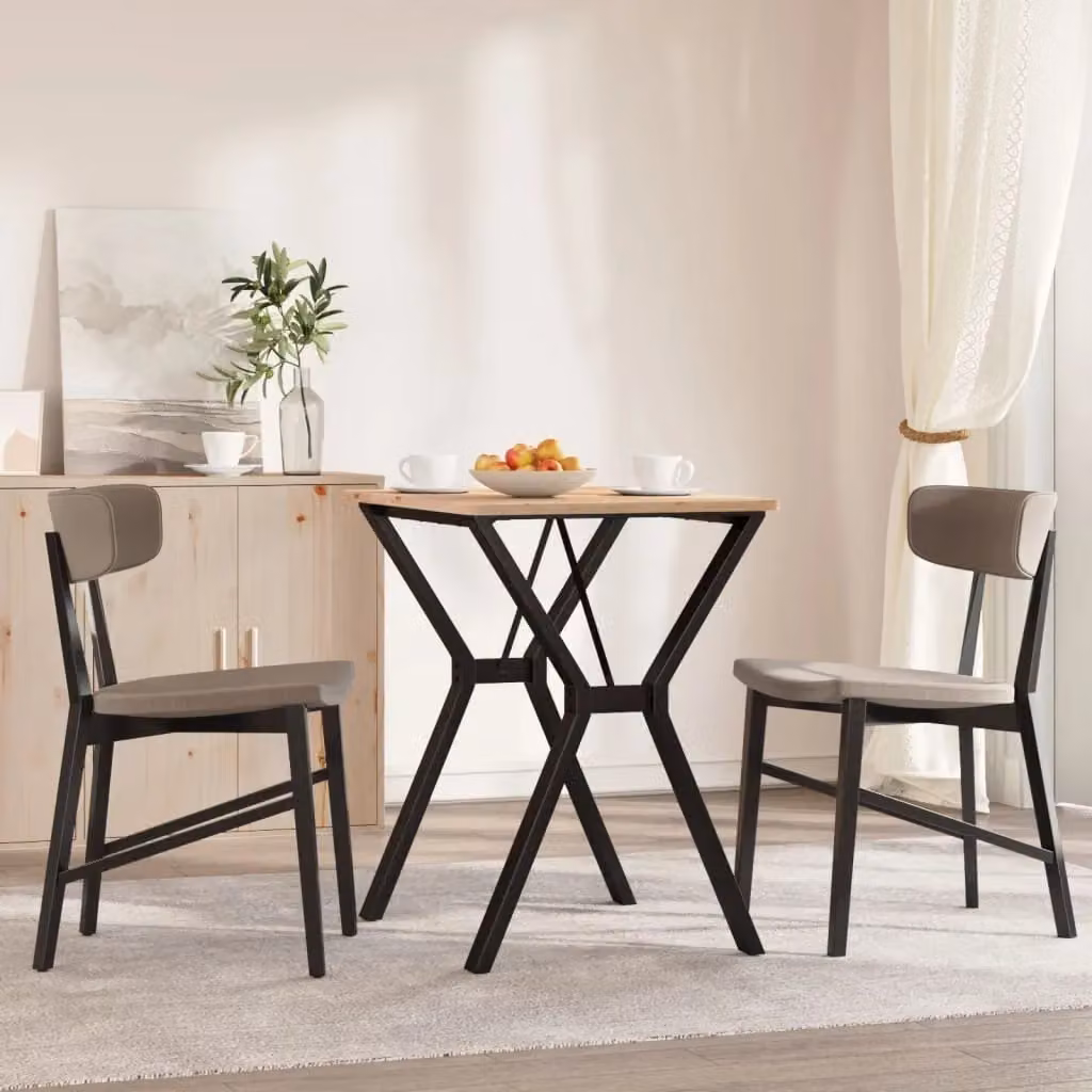 Berkfield Home Y-Frame Dining Table Legs in Black Steel, W/D/H: 60 x 50 x 73 cm – 3