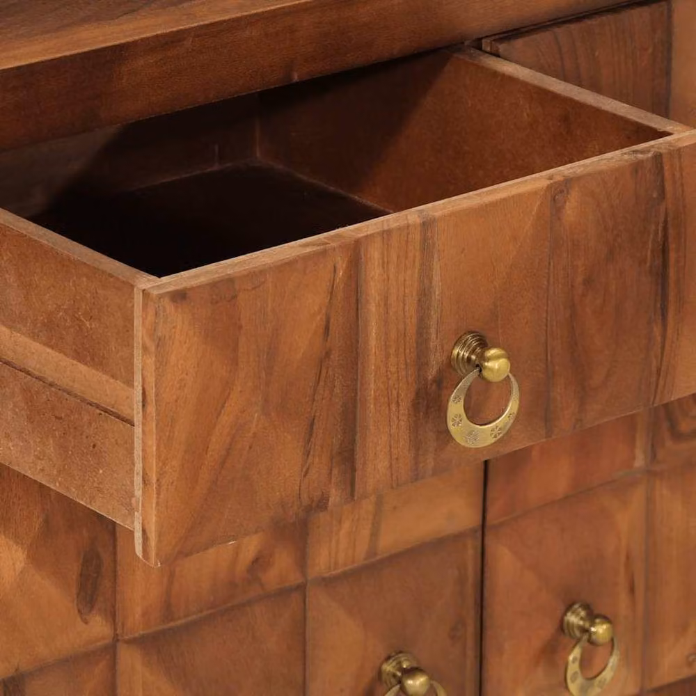 Berkfield Home Comfortable Drawer Cabinet in Honey Brown, Solid Acacia Wood, W/D/H: 70 x 35 x 70 cm – 4