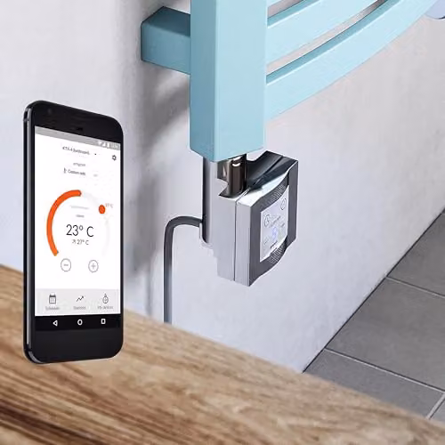 Terma Smart Heating Element with Blue Controller and Chrome Finish – 2