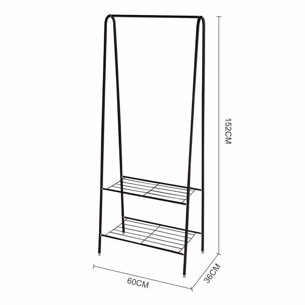 EONLION Black Metal Rolling Clothes Rail with Matt Finish – 2