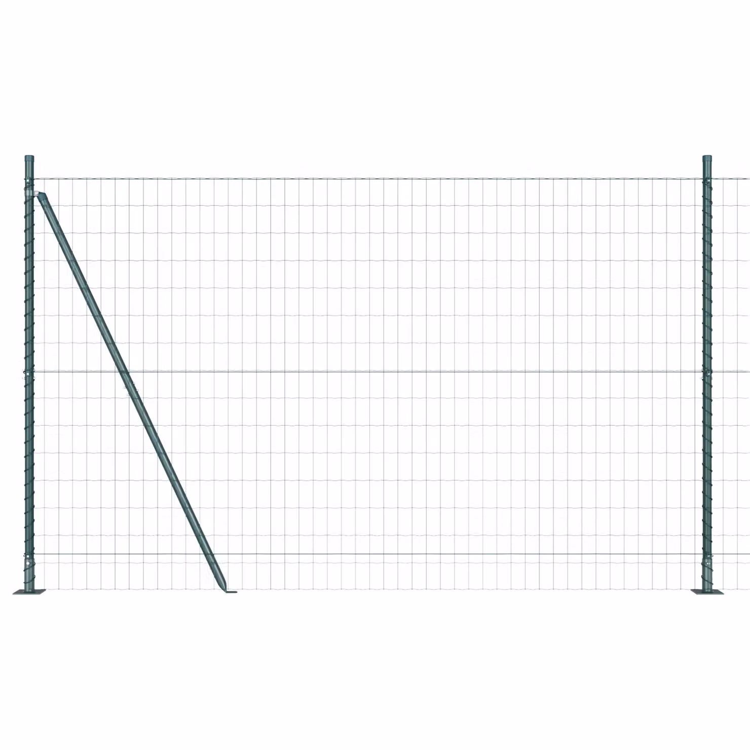 Berkfield Home Euro Fence with 13 Flanged Posts, Galvanised Steel, Silver, H: 120 cm, W: 25 m – 2