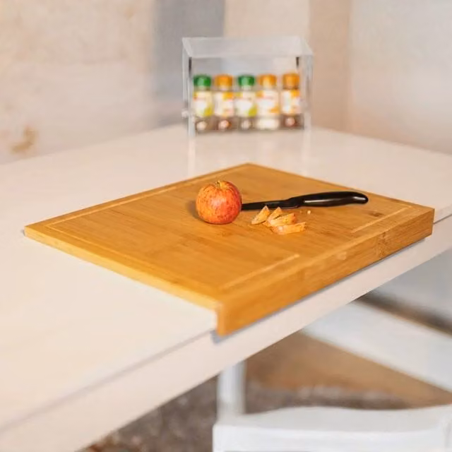 Marco Paul Hard Wearing Rectangular Wooden Chopping Board in Brown and Sand, W: 45.0 cm, D: 36.0 cm, H: 1.0 cm