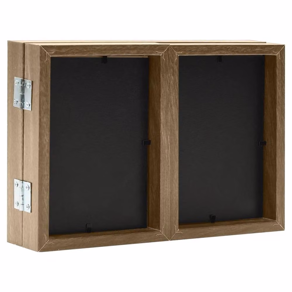 Berkfield Home Trifold Photo Frame Collage in Brown, W: 20 cm, H: 15 cm – 3