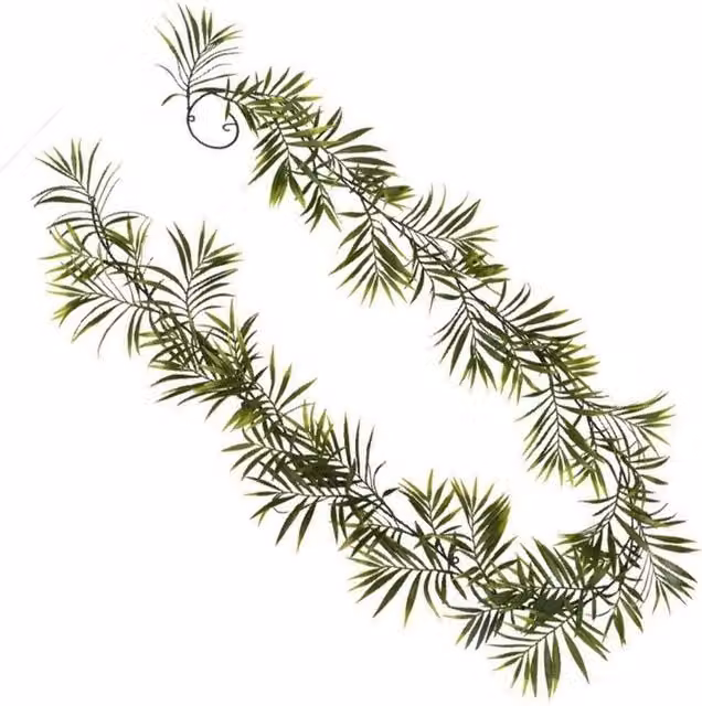 Green Artificial Hanging Palm Leaf Garland, UV and Fire Resistant, Length: 190 cm