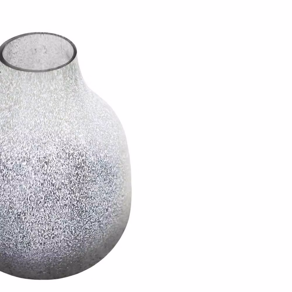 Lemon Pavilion Furniture and Decor Verre Round Frosted Glass Vase in Atlantic Blue, W: 21 cm, D: 21 cm, H: 25 cm – 3