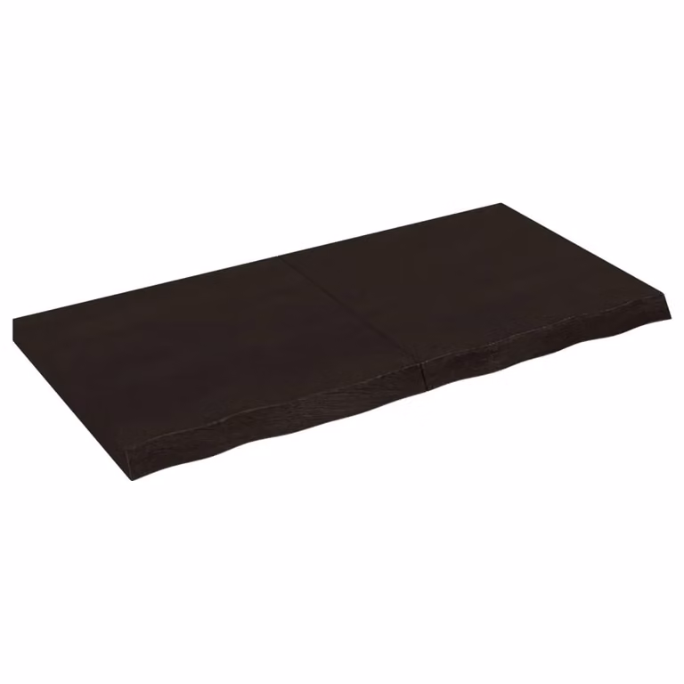 Berkfield Home Bathroom Countertop, Treated Solid Wood, Dark Brown and Grey, W: 120 cm, D: 60 cm, H: 2-6 cm
