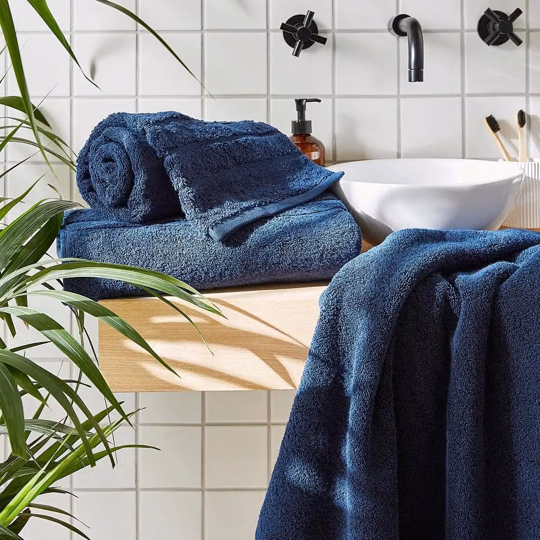 Allure Bath Fashions Luxury Cotton Terry Bath Towel in Blue, W/D/H: 70 x 130 x 1 cm – 2