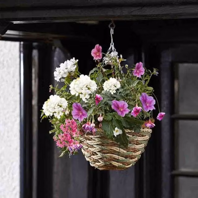 Garden Mile Brown Natural Fibre Hanging Basket Planter, Diameter: 30.48 cm