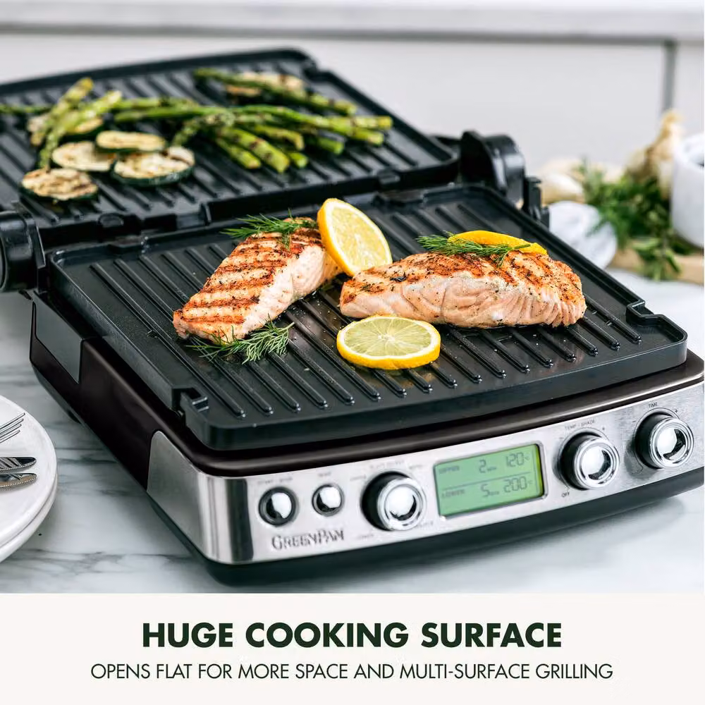 GreenPan Elite 6-in-1 Grill with PFAS-Free Ceramic Non-Stick Coating in Black – 3