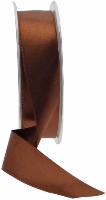 KDMD Brown Satin Ribbon, 25mm, 2 Pack