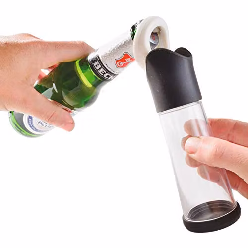 mysmartbuy Bottle Opener with Built-in Cap Collector in Transparent Acrylic and Stainless Steel, H20 x W5.5 cm – 3