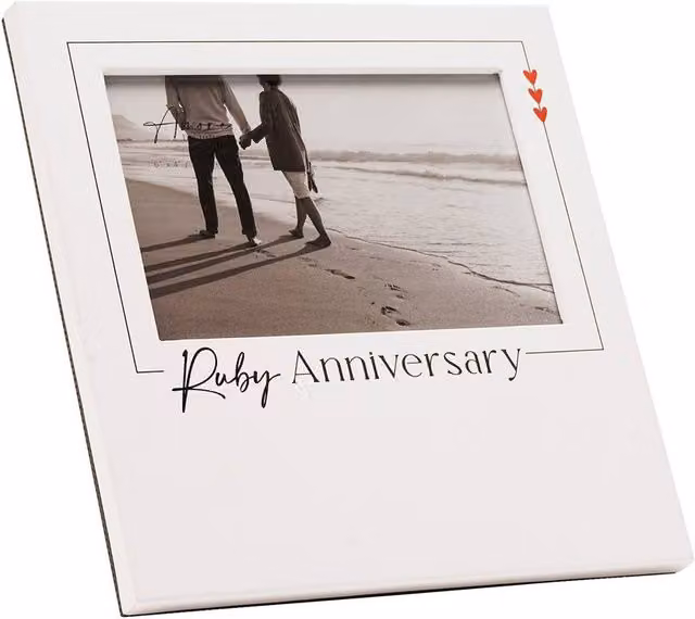Juliana Amore White Rectangular Single Photo Frame for Wedding or Anniversary Gifts, W/H: 15.24 x 10.16 cm
