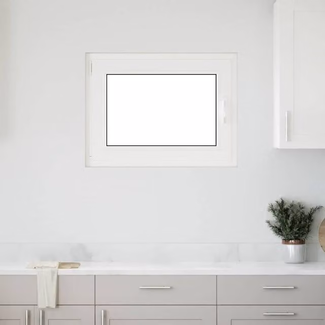 Berkfield Home RISOR White Plastic Basement Tilt and Turn Window, W: 80 cm, H: 70 cm, DIN Left