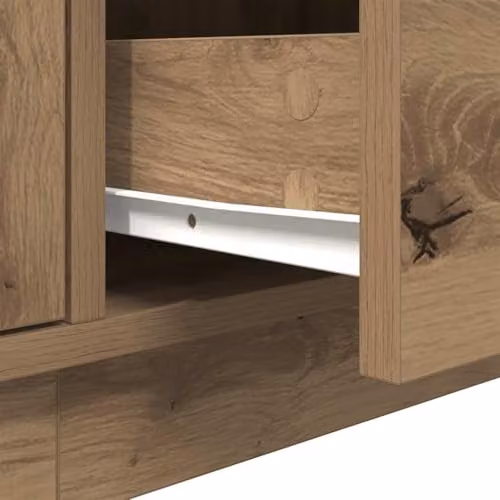 vidaXL Modern TV Cabinet with LED Lights in Artisan Oak, Brown, W: 160.5 cm, D: 41 cm, H: 50 cm – 4