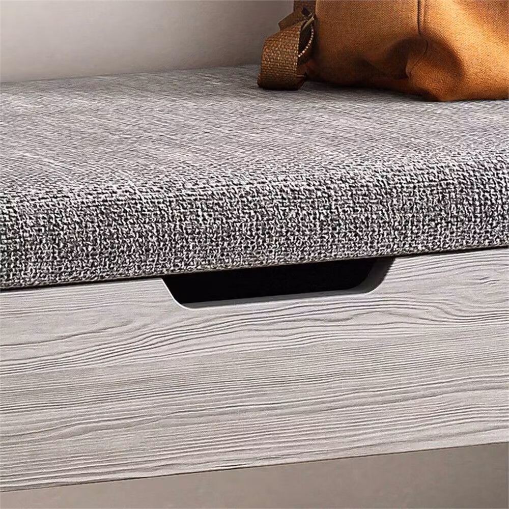 Nordara Grey Fabric Upholstered Shoe Bench and Storage Rack Organiser – 2