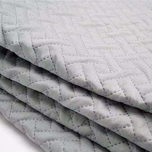 Brentfords Geometric Pinsonic Quilted Bed Throw in Silver Grey, W/D/H: 200 x 240 cm – 3
