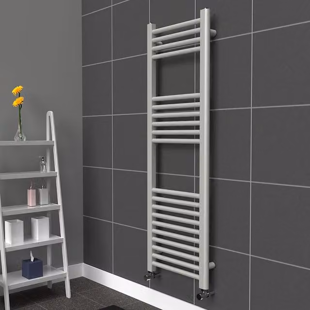 Lux Heat Coloured Steel Towel Radiator in Dove Grey, W: 40 cm, H: 120 cm