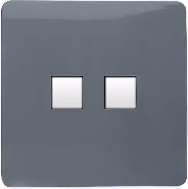 Trendi Switch 2 Gang Cat 3 Telephone Secondary Socket in Warm Grey