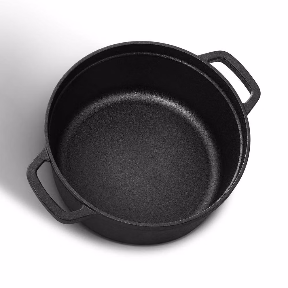 Living and Home Black Cast Iron 5L Dutch Oven Casserole Pot with Lid – 3