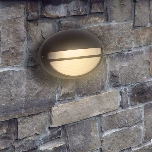 Lighting Collection Seafarer Black Outdoor Wall Light with Glass – 2