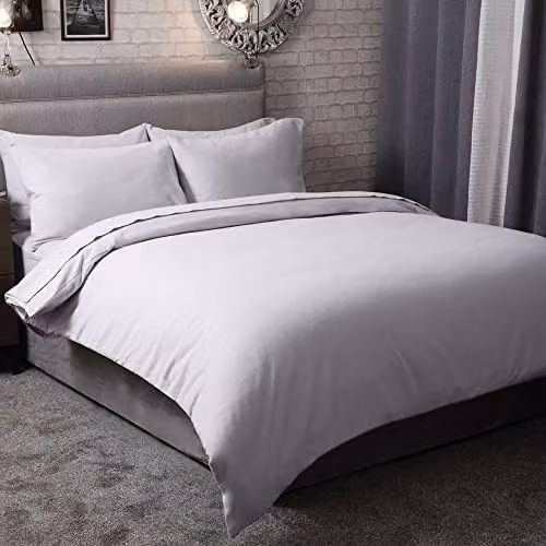 Belledorm Grey Brushed Cotton Flannelette Duvet Cover
