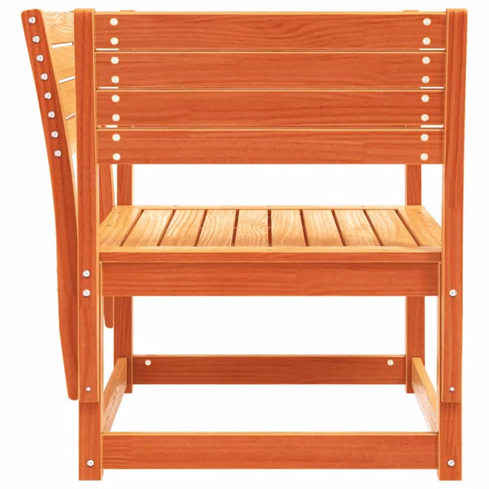 Berkfield Home Beautiful Garden Chair in Wax Brown Solid Pine Wood – 3