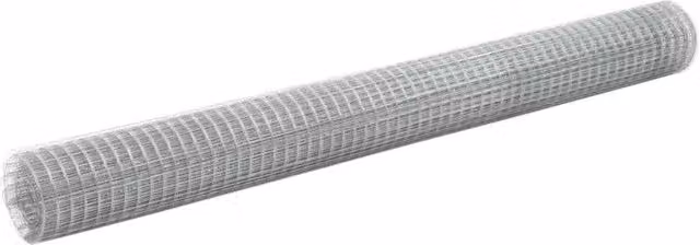 Berkfield Home Galvanised Steel Chicken Wire Fence, Silver, 25 x 1.5 m
