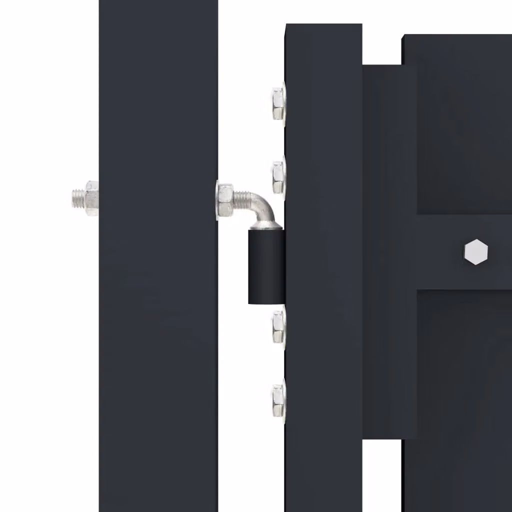 Berkfield Home Steel Double Swing Fence Gate in Anthracite, W: 306 cm, H: 220 cm – 4
