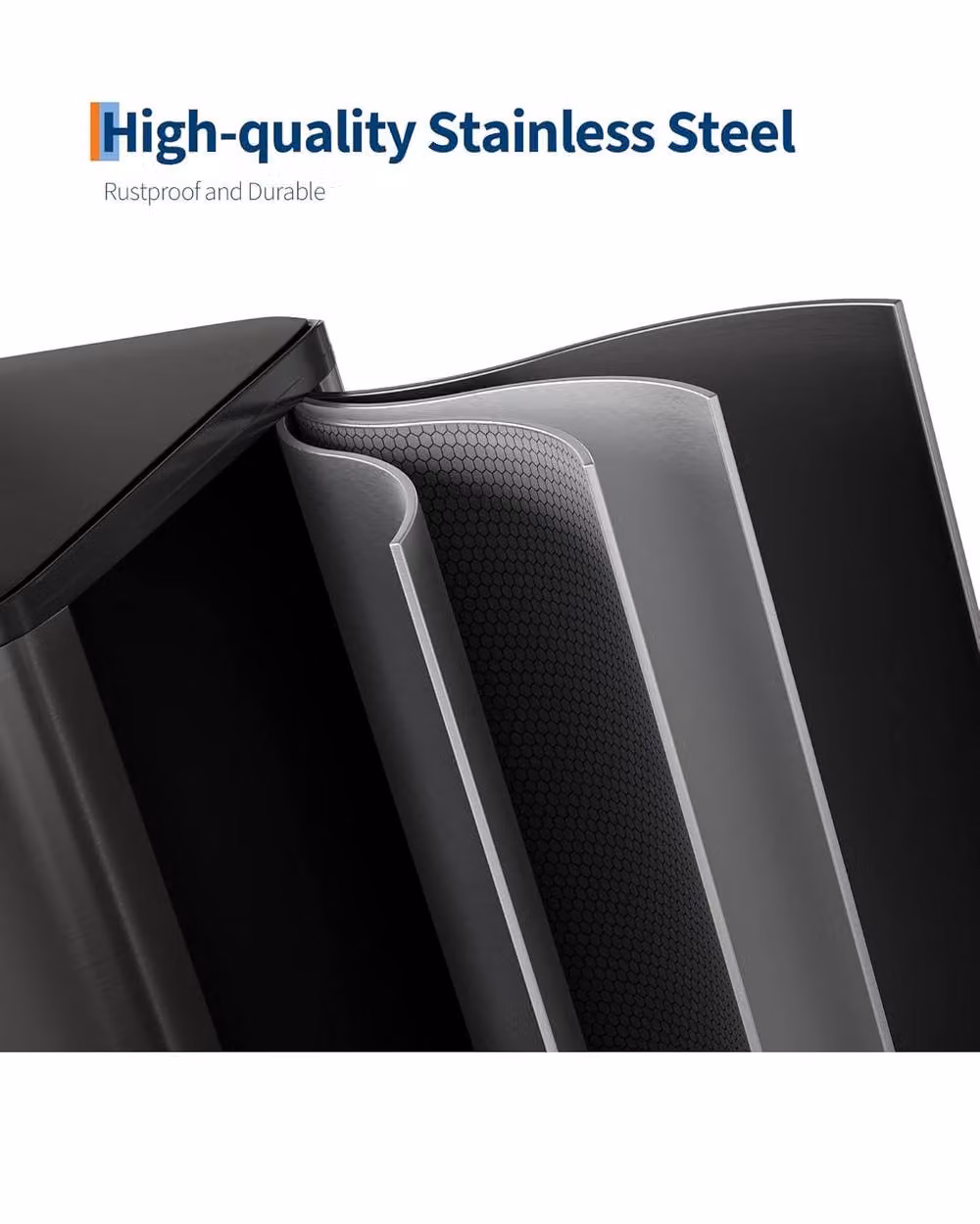 London Boutique 2 x 30L Stainless Steel Kitchen Waste Bin with Soft Close Lid and Pedal in Black – 4