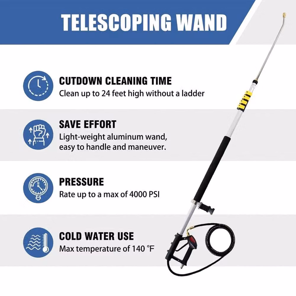 Ventryn 6m Telescopic Extendable Pressure Washer Wand Pole in Multicolour – 2