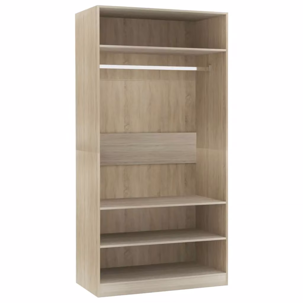 Berkfield Home Sonoma Oak Wardrobe in Brown, W/D/H: 100 x 50 x 200 cm – 1