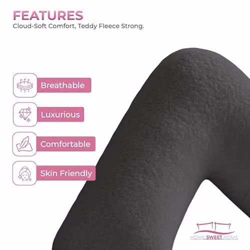 Snug City Grey Teddy Fleece V Shaped Pillowcase – 4