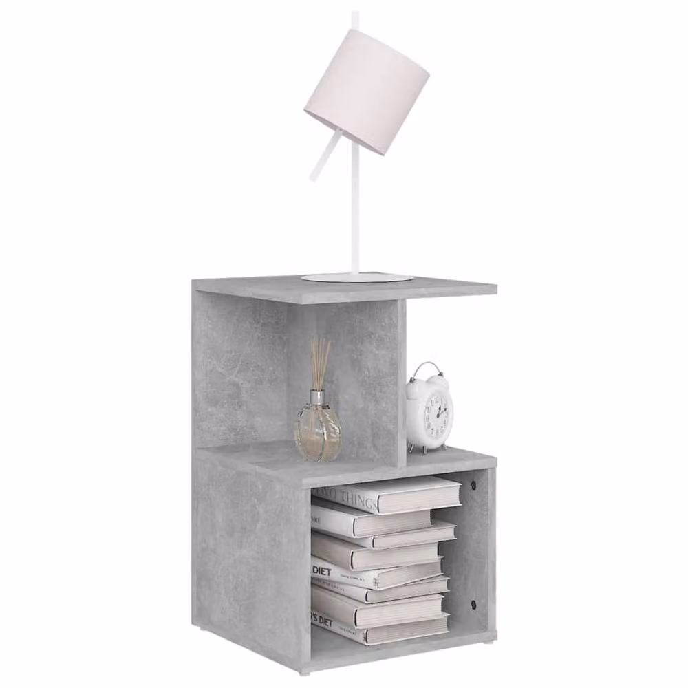 Berkfield Home Modern Bedside Cabinet in Concrete Grey, W/D/H: 35 x 35 x 55 cm – 2